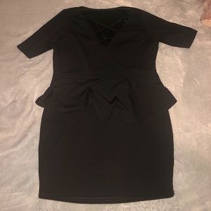 Black peplum dress
